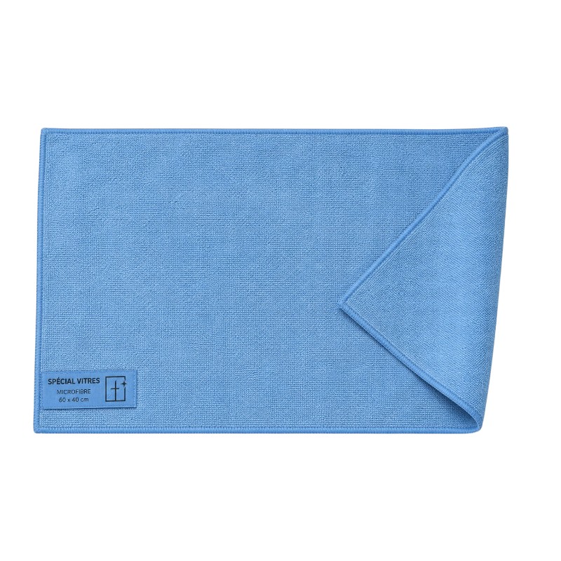 Lavette microfibre pour vitres -  260gr/m² - Bleue  - 60x40cm
